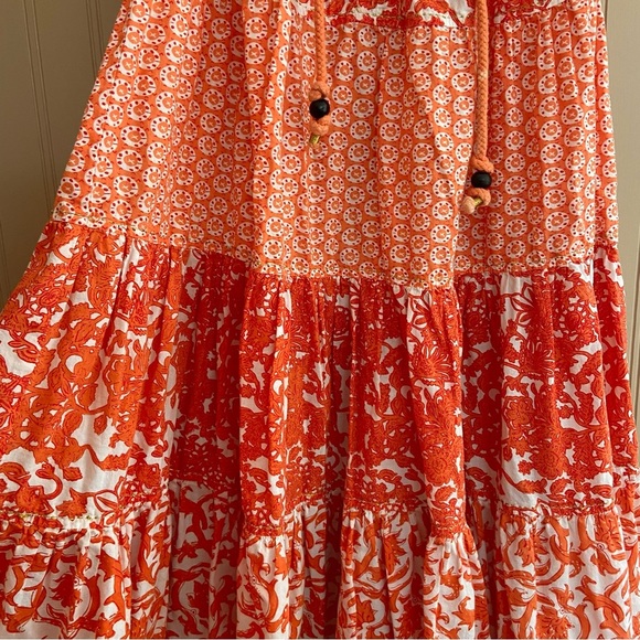 Chelsea & Theodore Sleeveless Ruffle Tiered Boho Hippie Dress Women’s Size Small - Picture 4 of 10